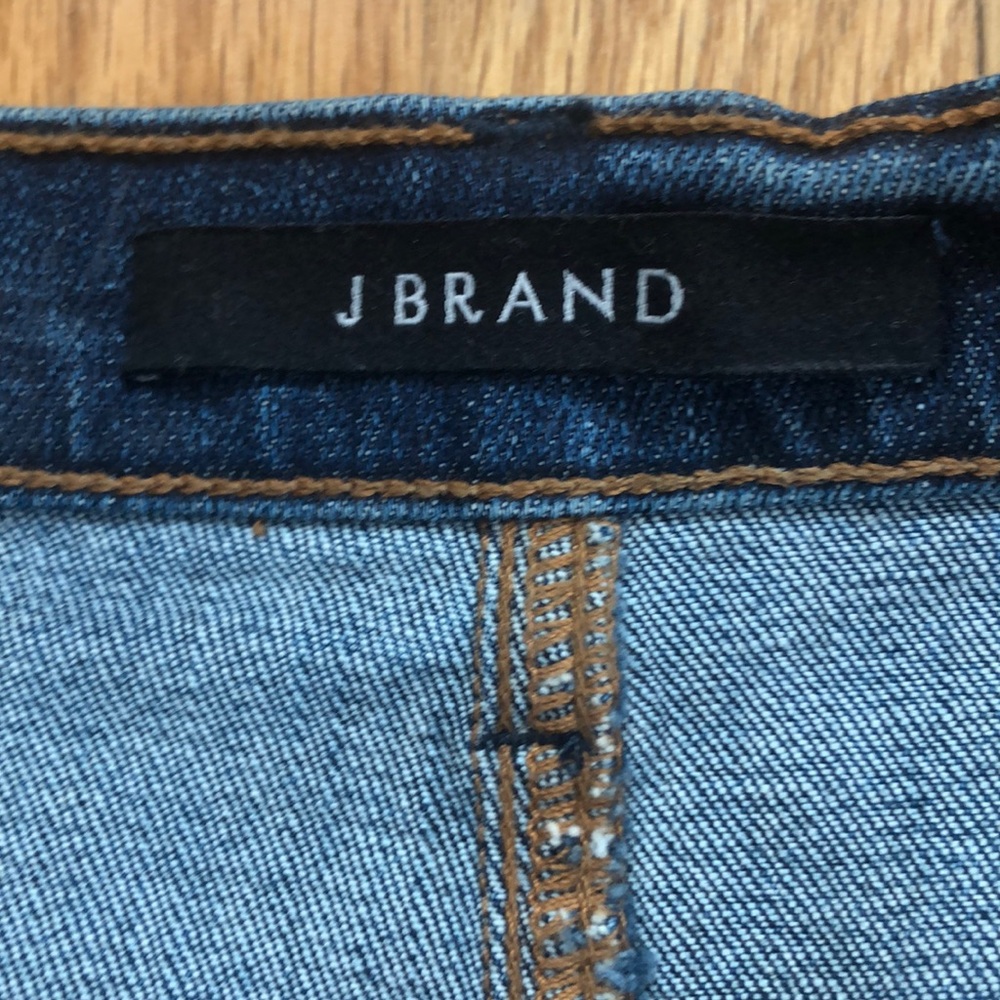 J. BRAND Button Fly Raw Hem Denim Pencil Skirt - Picture 7 of 8